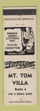 Matchbook Cover - Mount Tom Villa
