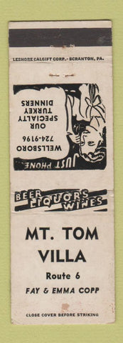 Matchbook Cover - Mount Tom Villa