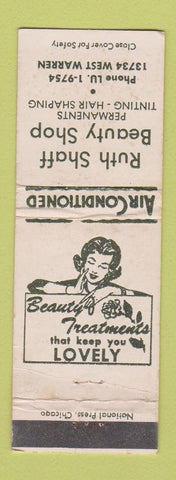 Matchbook Cover - Ruth Shaff Beauty Shop salon WEAR