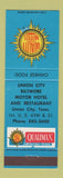 Matchbook Cover - Quality Motels Union City Biltmore Union City TN