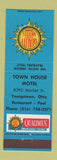 Matchbook Cover - Quality Motels Town House Motel Youngstown OH