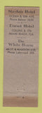 Matchbook Cover - Mayfair Hotel Belmar NJ Dorset Hotel Miami Beach FL WEAR