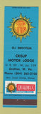 Matchbook Cover - Quality Motels Crislip Motor Lodge Grafton WV
