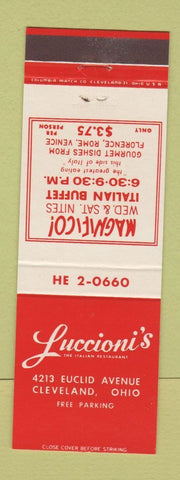 Matchbook Cover - Luccioni's Restaurant Cleveland OH Italian