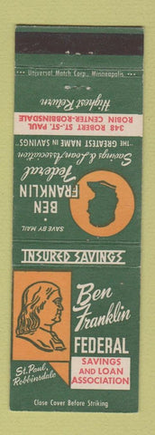 Matchbook Cover - Ben Franklin Federal Savings St Paul MN