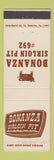 Matchbook Cover - Bonanza Sirloin Pit Selinsgrove PA