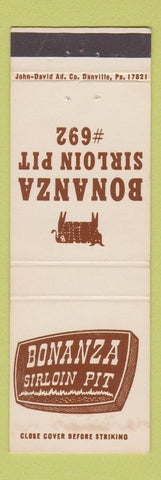 Matchbook Cover - Bonanza Sirloin Pit Selinsgrove PA