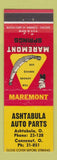 Matchbook Cover - Ashtabula Auto Parts Conneaut OH Maremont Springs