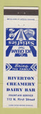 Matchbook Cover - Riverton Creamery Dairy Bar