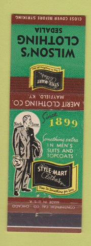 Matchbook Cover - Style Mart Men's Clothes Wilsons Sedalia MO?