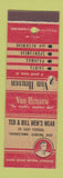 Matchbook Cover - Van Heusen Men's Clothes Ted & Bill's Youngstown Sebring OH