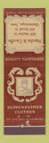 Matchbook Cover - Kuppenheimer Men's Clothes Hardie & Caudle Chattanooga TN