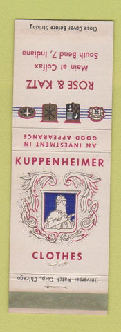 Matchbook Cover - Kuppenheimer Men's Clothes Rose & Katz South Bend IN