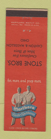 Matchbook Cover - Marlboro Men's Clothes Stone Bros Canton Massillon OH