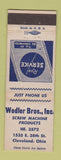 Matchbook Cover - Wedler Bros Screw Machine Products Cleveland OH