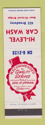 Matchbook Cover - Hi Level Car Wash Toledo OH