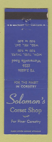 Matchbook Cover - Solomon's Corset Shop Cleveland? WEAR