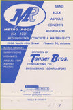 Matchbook Cover - Metro Rock Concrete Phoenix AZ  40 Strike