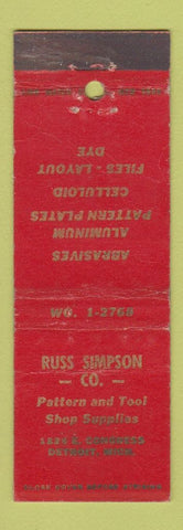 Matchbook Cover - Russ Simpson Pattern Tool Shop Detroit MI WEAR