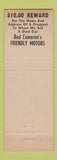 Matchbook Cover - Bud Cameron's Used Cars