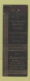 Matchbook Cover - The Colonials Restaurant Boston MA WEAR