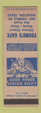 Matchbook Cover - Young's Cafe Houston TX