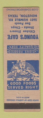 Matchbook Cover - Young's Cafe Houston TX