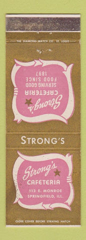 Matchbook Cover - Srong's Cafeteria Springfield IL