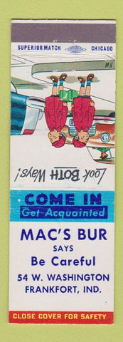 Matchbook Cover - Mac's Bur Frankfort IN