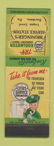 Matchbook Cover - Kool oil gas Burnham PA Cities