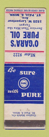 Matchbook Cover - O'Gara's Pure oil gas St Paul MN WEAR