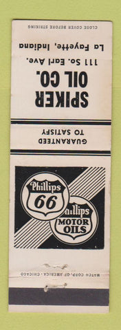 Matchbook Cover - Spiker Oil Phillips 66 gas LaFayette IN