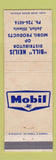 Matchbook Cover - Mobil oil gas Bill Neilis Joliet IL
