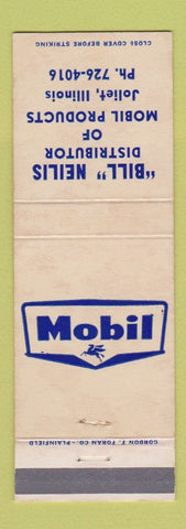 Matchbook Cover - Mobil oil gas Bill Neilis Joliet IL