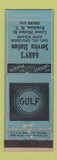 Matchbook Cover - Gary's Gulf oil gas Potsdam NY ADVANCE WEAR