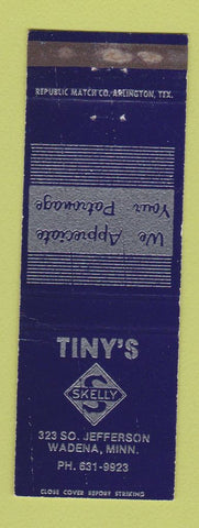 Matchbook Cover - Tiny's Skelly oil gas Wadena MN WEAR