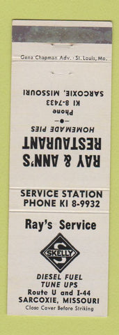 Matchbook Cover - Ray's Skelly oil gas Sarcoxie MA restaurant