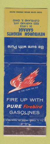 Matchbook Cover - Pure oil gas Newburgh Heights Garage Cleveland OH WORN