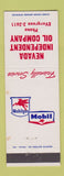 Matchbook Cover - Mobil oil gas Nevada Independent Oil PA?