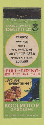 Matchbook Cover - Cities oil gas Kool Motor Marion KS
