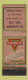 Matchbook Cover - Conoco oil gas Elgin IL WORN