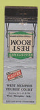 Matchbook Cover - Texaco oil gas Marfak West Memphis Tourist Court AR