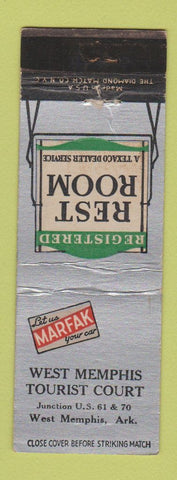 Matchbook Cover - Texaco oil gas Marfak West Memphis Tourist Court AR