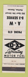 Matchbook Cover - A&W DX oil gas Holton KS low phone #