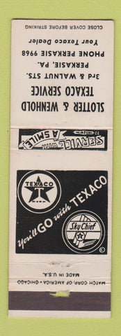 Matchbook Cover - Slotter & Wenhold Texaco oil gas Perkasie PA