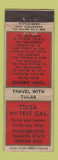 Matchbook Cover - Tulsa Hy Test oil gas Scranton Pittston Dupont PA Esso WEAR