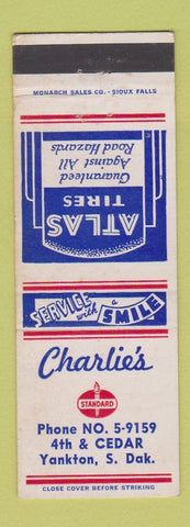 Matchbook Cover - Standard oil gas Charlie's Yankton SD