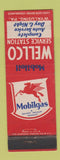Matchbook Cover - Mobil oil gas Wellco Wyalusing PA