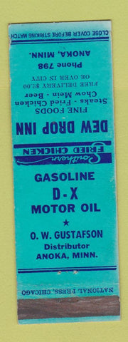 Matchbook Cover - DX oil gas Dew Drop Inn Anoka MN low phone #