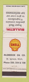 Matchbook Cover - Shell oil gas McGregor St Ignace MI WORN